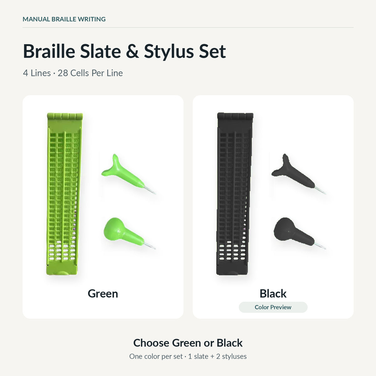 4-Line Braille Slate & Stylus Set