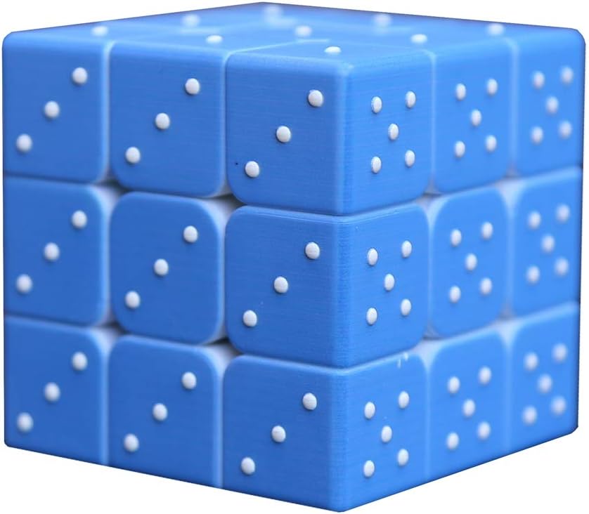 Speed Cube 3x3x3 3D Relief Effect Braille Magic Cube Puzzle,IQ Games Puzzles Special for Blind, 5.6cm