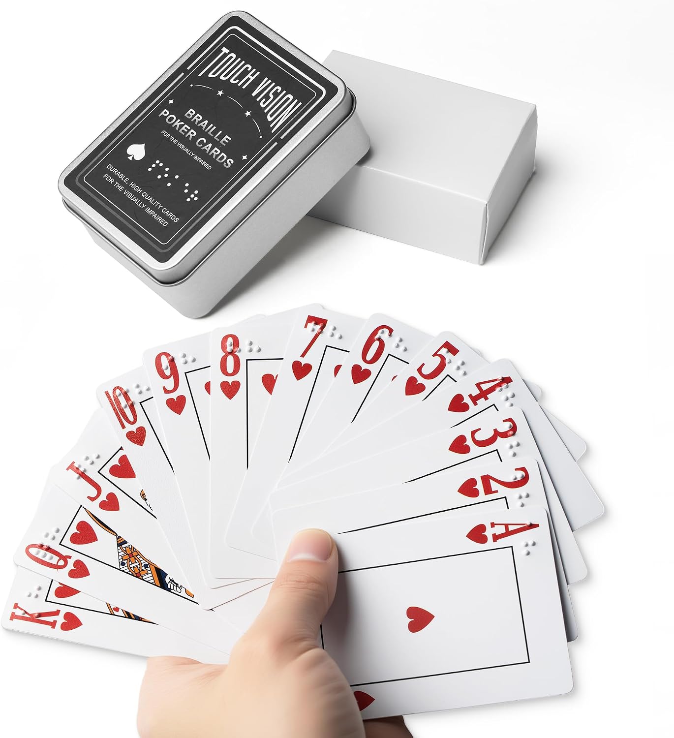 Braille Playing Cards for The Visually Impaired - Best Gifts for Blind Adults, Braille Poker for Learn Braille, Perfect for Games and Family