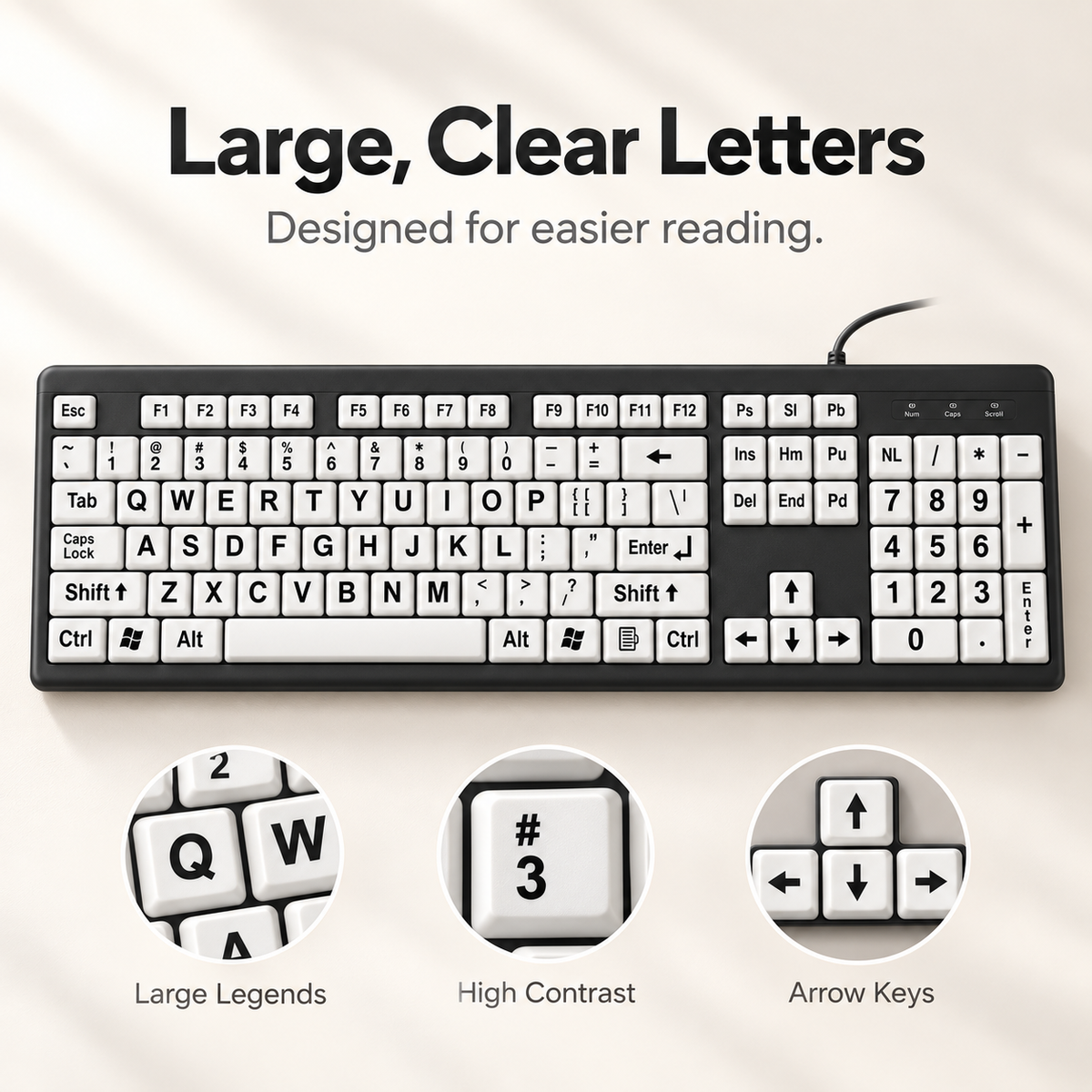 Large-Print Keyboard for Low Vision