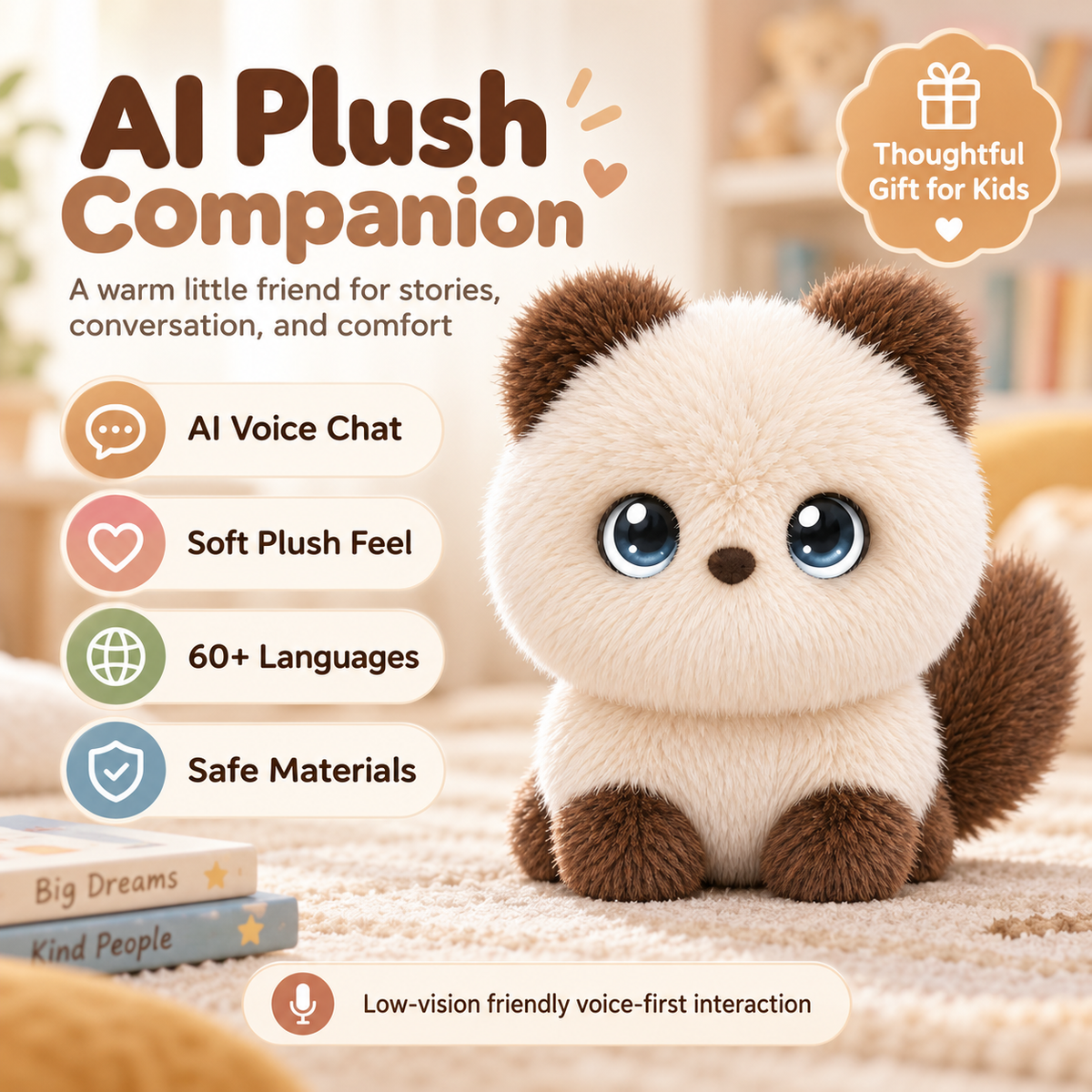 AI Plush Cat Companion with Voice Chat & Touch Interaction