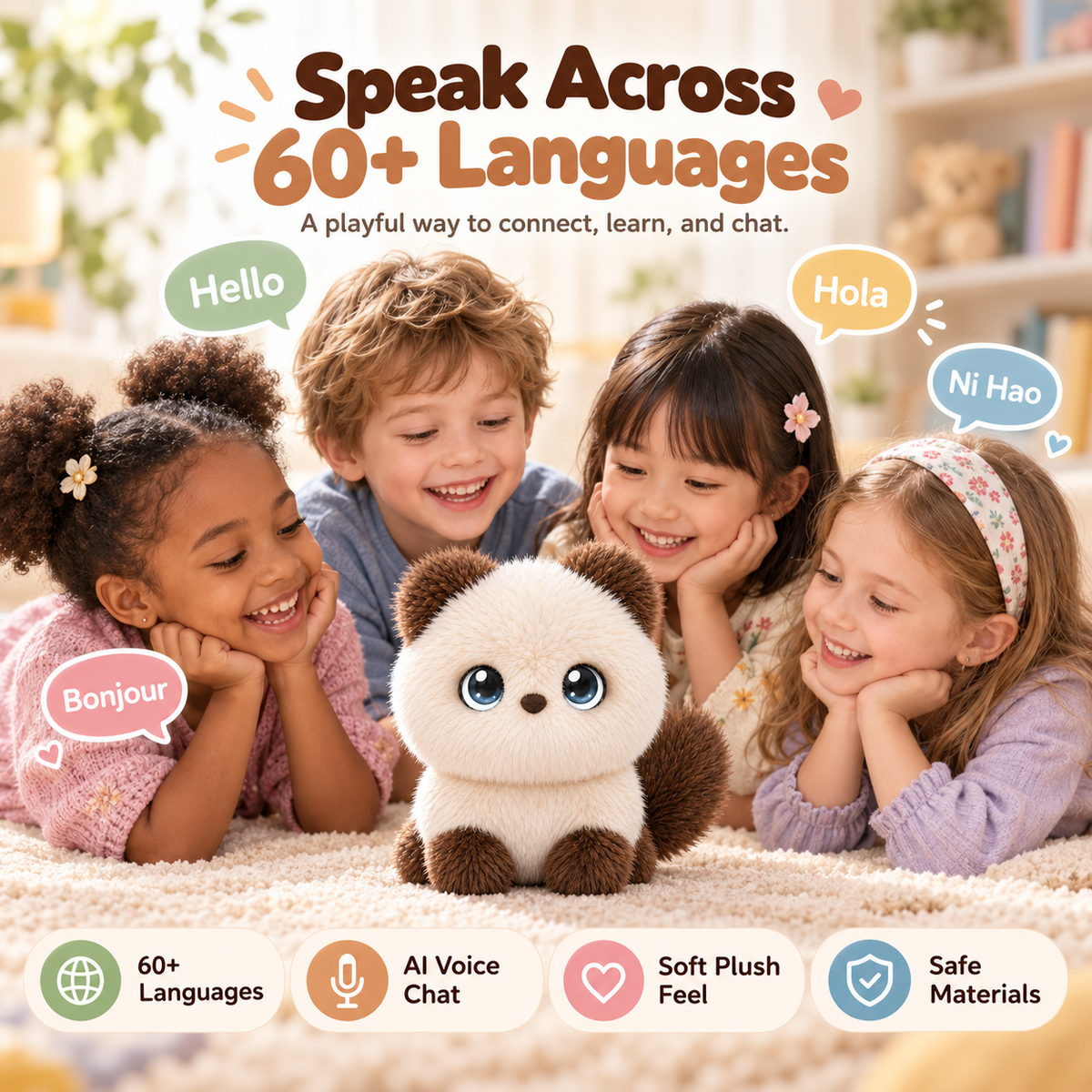 AI Plush Cat Companion with Voice Chat & Touch Interaction
