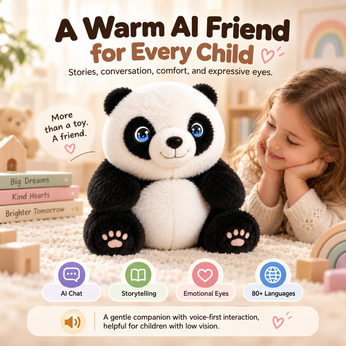 AI Panda Plush Companion – Voice, Stories & Expressive Eyes