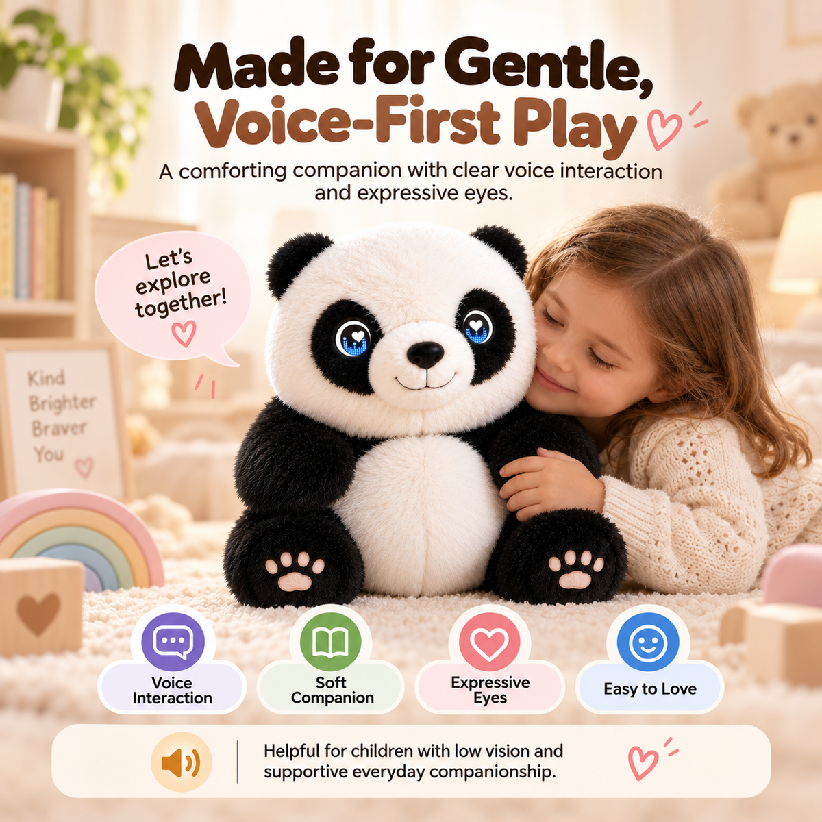 AI Panda Plush Companion – Voice, Stories & Expressive Eyes