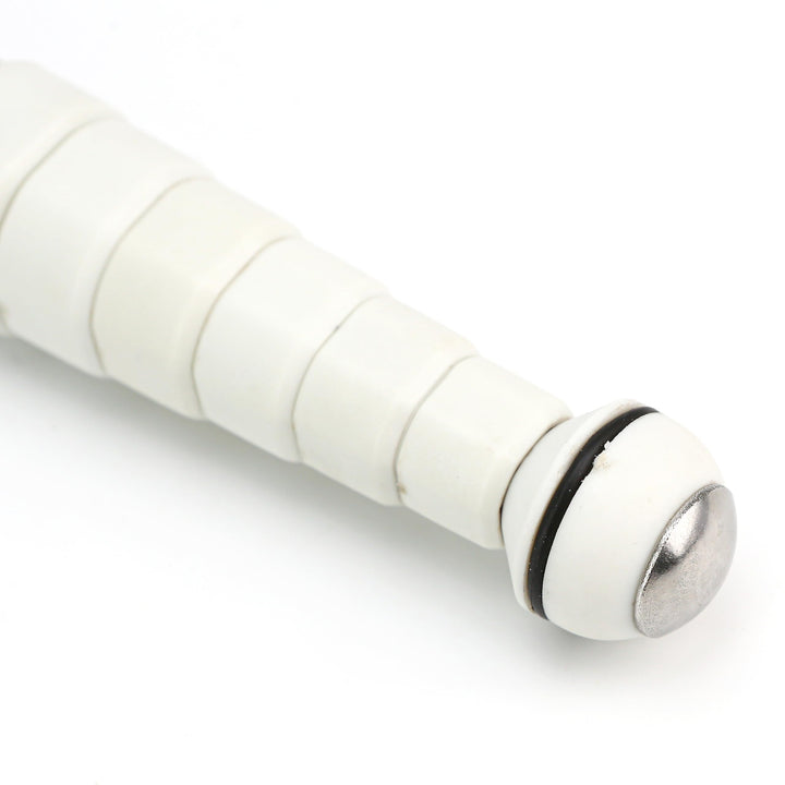 Close‑up of swivel rolling ball tip for telescopic blind cane, replaceable wear‑resistant contact head